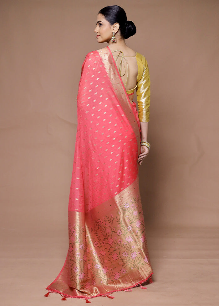 Pink Georgette Saree With Blouse Piece Affordable Online