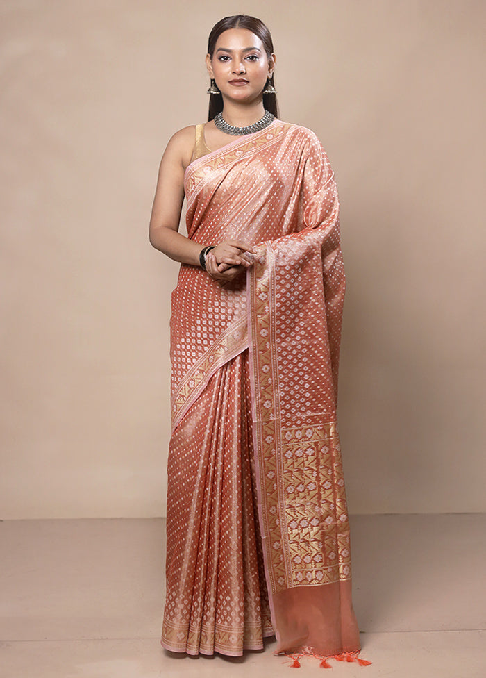 Orange Tissue Silk Saree With Blouse Piece Recommend Cheap Online