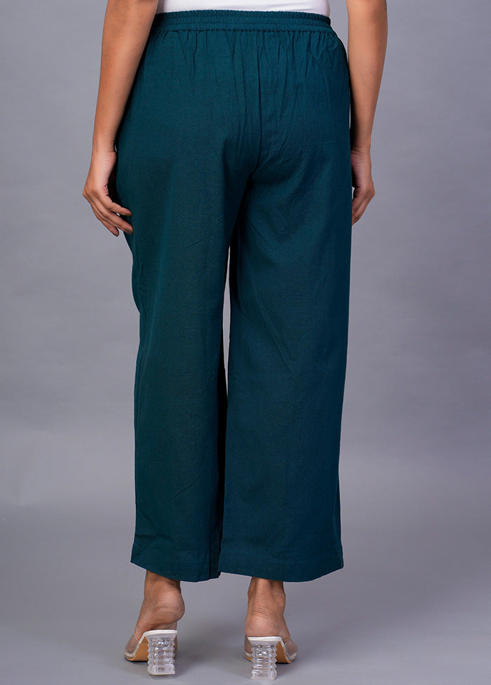 Teal Cotton Festive Pant Pices Online