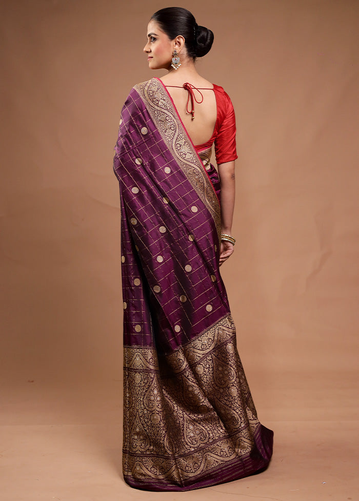 Wine Handloom Katan Pure Silk Saree With Blouse Piece Buy Cheap Low Cost