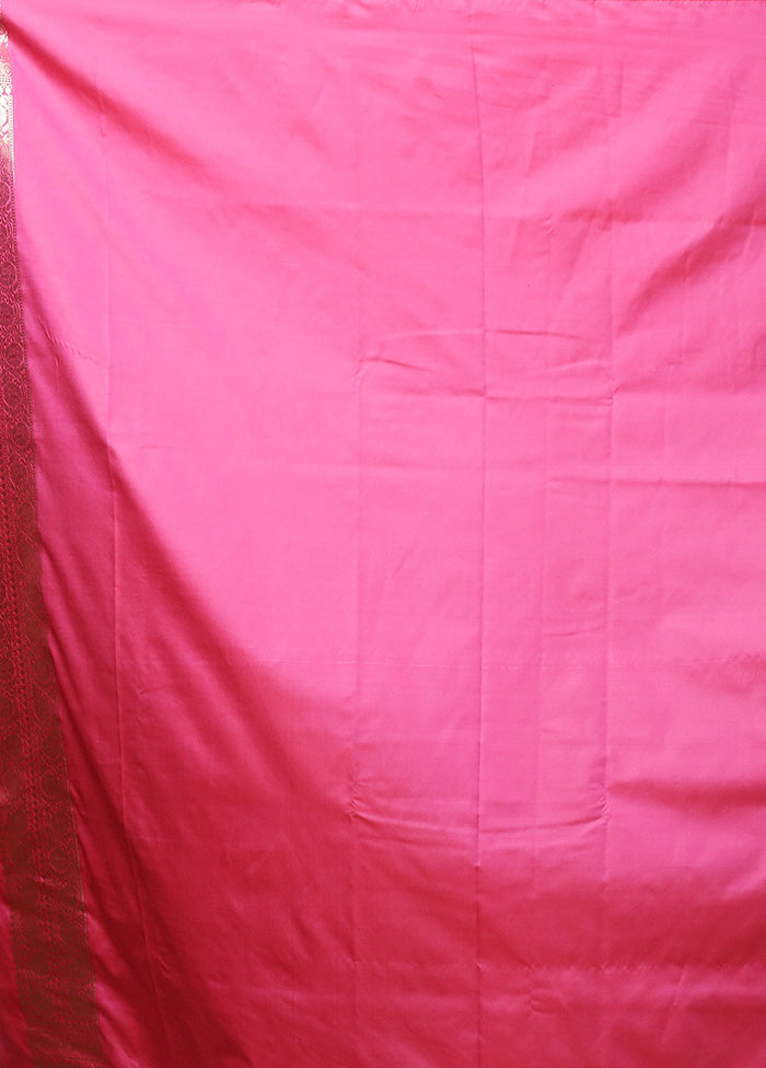 Pink Uppada Silk Saree With Blouse Piece Clearance Footaction