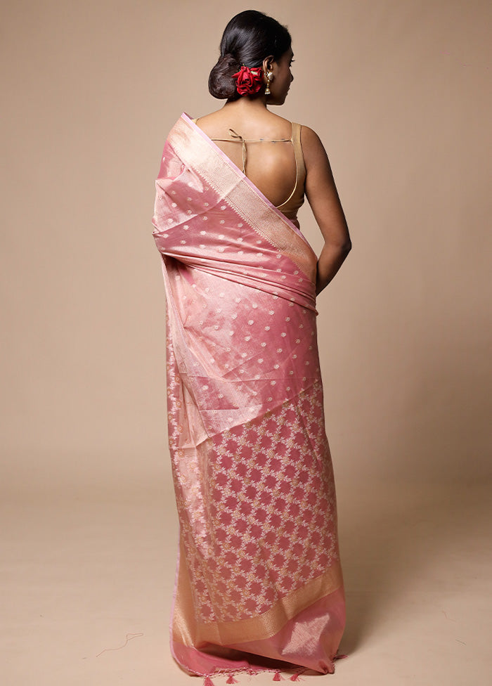 Pink Tissue Silk Saree With Blouse Piece Get To Buy Cheap Online