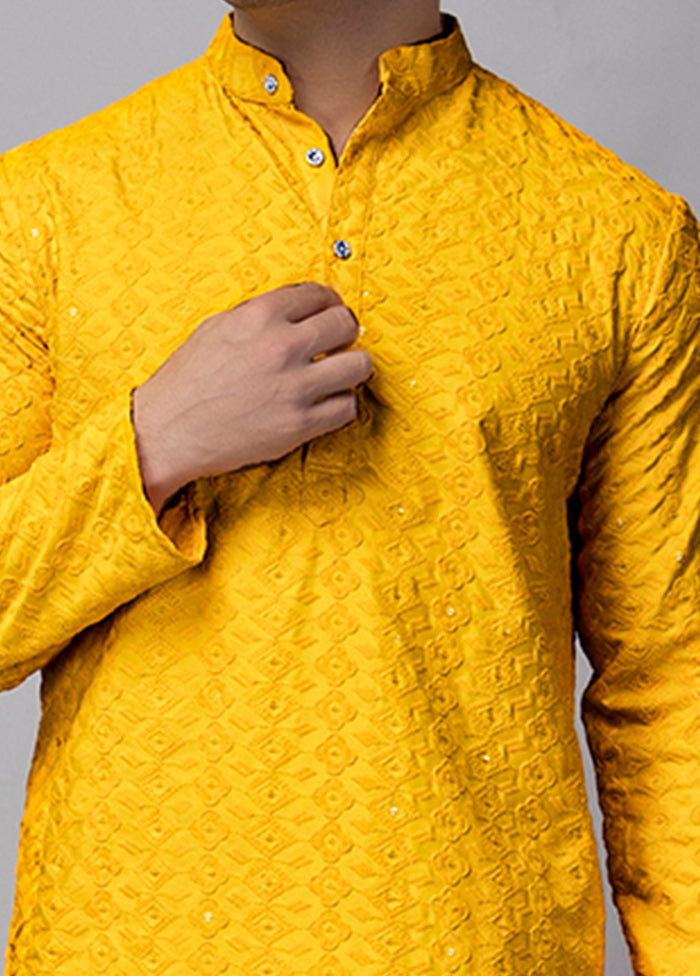 2 Pc Yellow Viscose Kurta Pajama Set The Cheapest Cheap Online