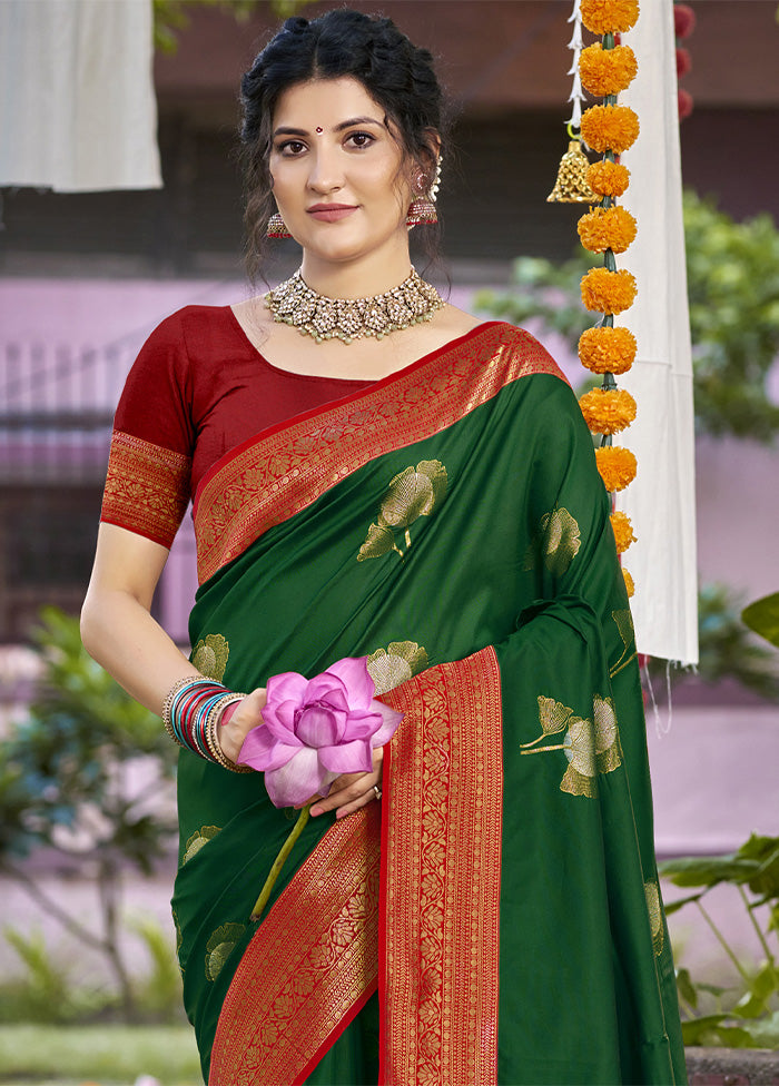 Bottle Green Dupion Silk Saree With Blouse Piece Buy Cheap Inexpensive