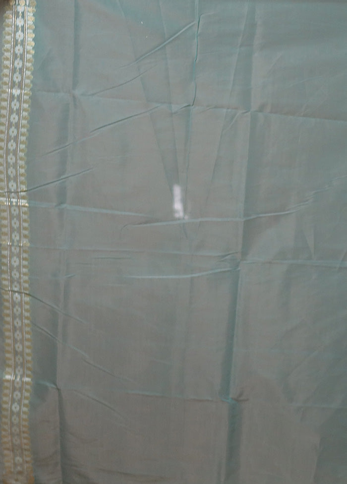 Blue Kora Silk Saree With Blouse Piece 2025 New