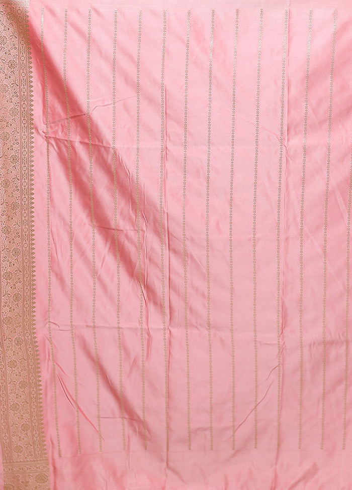 Pink Katan Silk Saree With Blouse Piece Cheap Supply