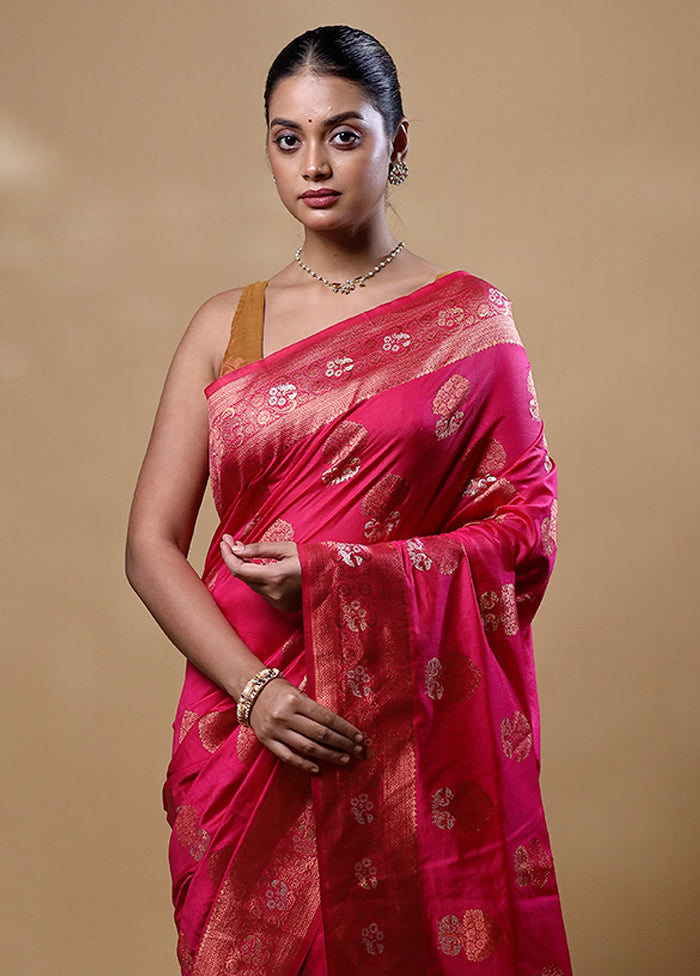 Pink Dupion Silk Saree With Blouse Piece Amazon Cheap Pice