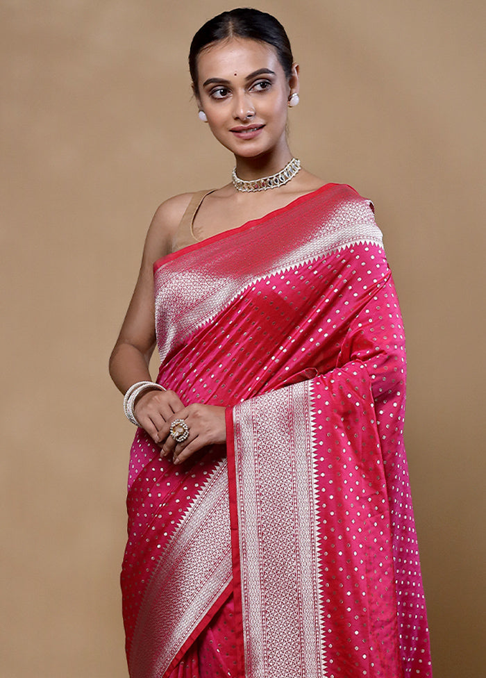 Pink Uppada Silk Saree With Blouse Piece Clearance How Much