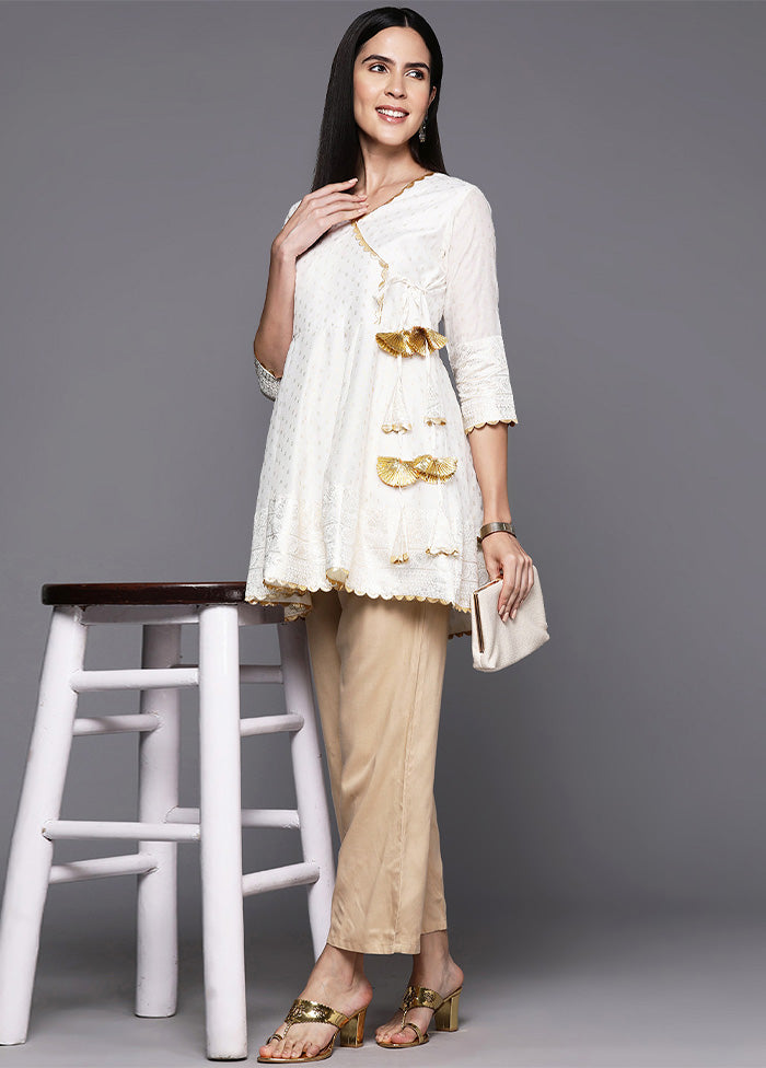 Off White Readymade Silk Tunic Clearance Big Discount