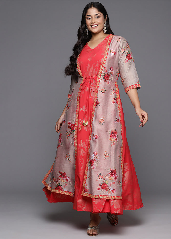 Red Readymade Silk Indian Dress Discount Best Store To Get