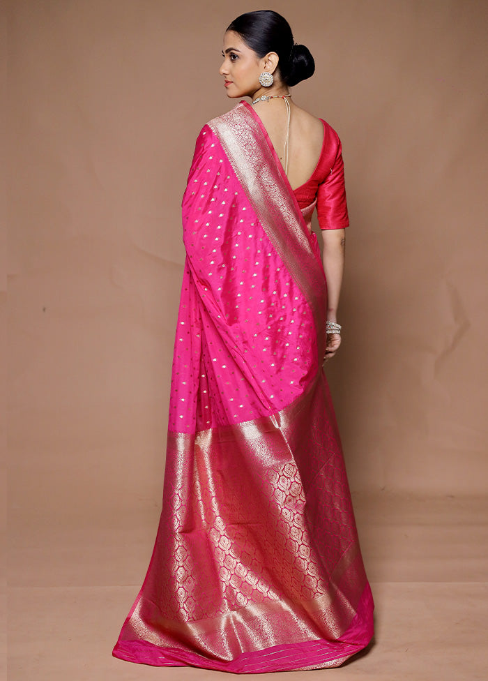 Pink Dupion Silk Saree With Blouse Piece Sale Pre Order