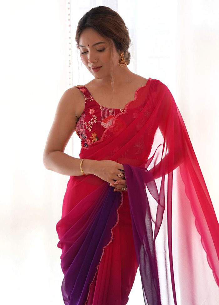 Multicolor Georgette Saree With Blouse Piece Latest Collections Online