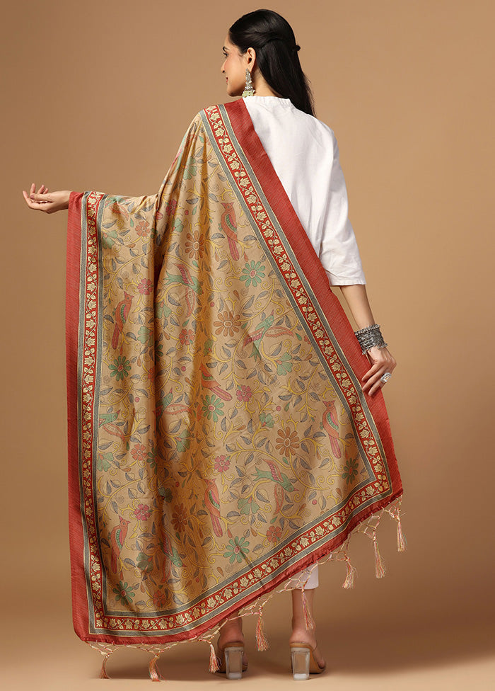 Beige Art Silk Dupatta Websites For Sale