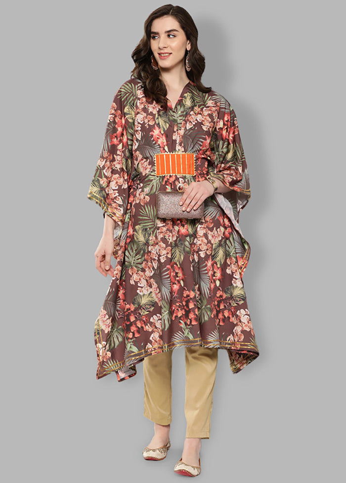 Brown Readymade Silk Kurti Free Shipping Cheap Real