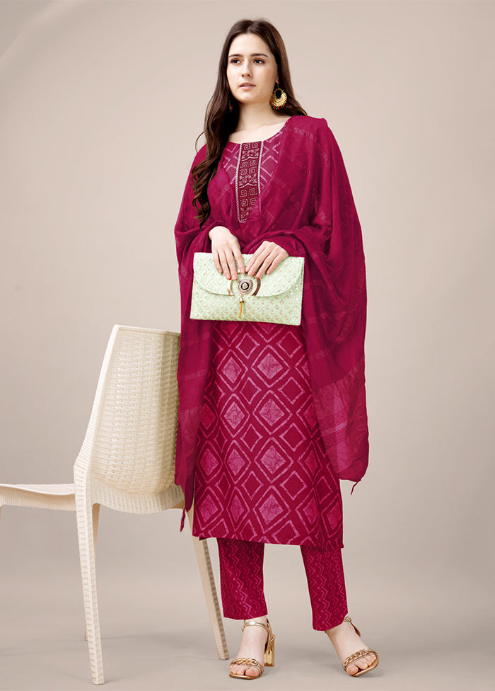 3 Pc Pink Readymade Rayon Suit Set Buy Cheap Popular