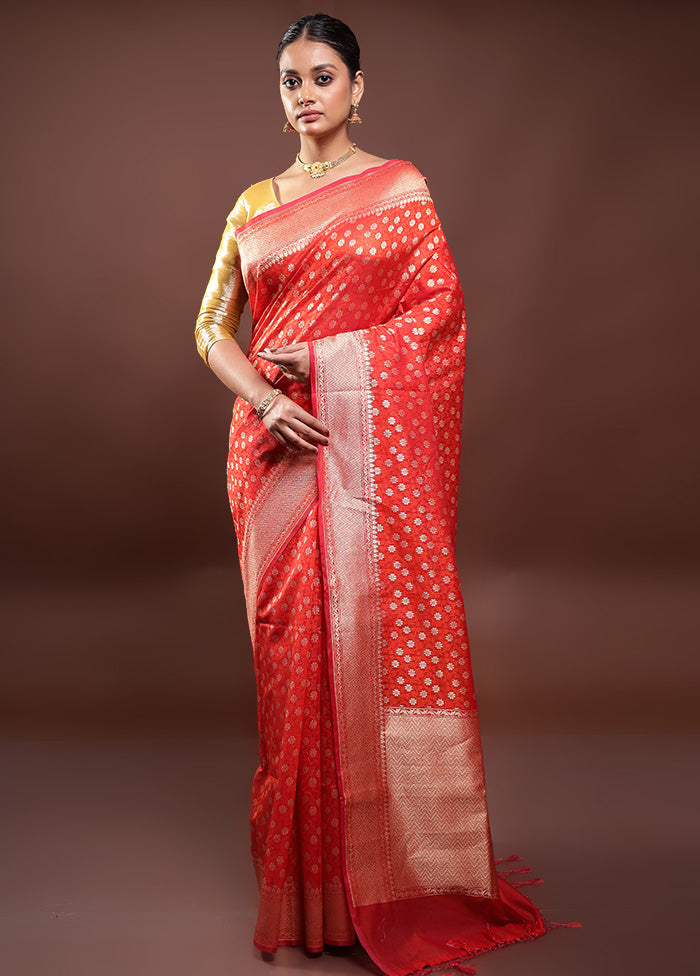 Red Kora Silk Saree With Blouse Piece From China Free Shipping Low Pice