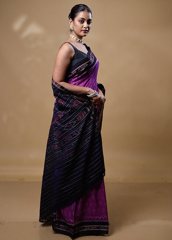 Purple Pure Cotton Saree With Blouse Piece Best Deals