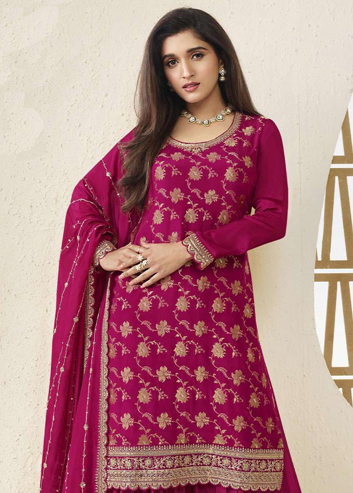 3 Pc Rani Semi Stitched Viscose Suit Set High Quality Buy Online