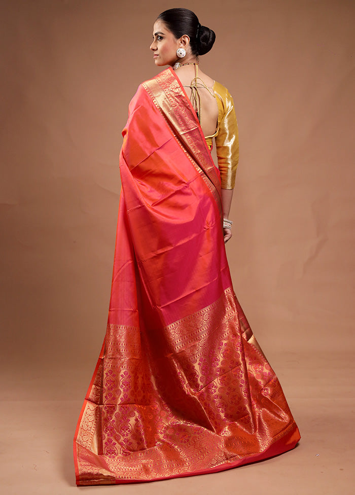 Red Handloom Kanjivaram Pure Silk Saree With Blouse Piece Footlocker Online