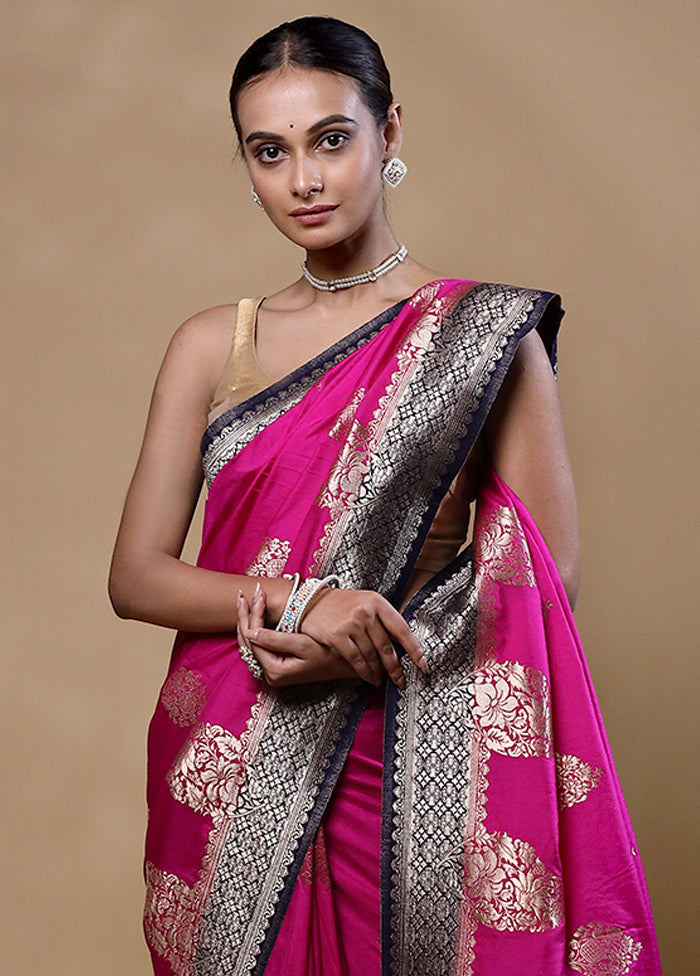 Pink Dupion Silk Saree With Blouse Piece Pices Cheap Pice