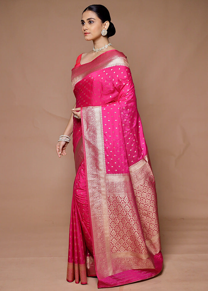 Pink Dupion Silk Saree With Blouse Piece Sale Pre Order