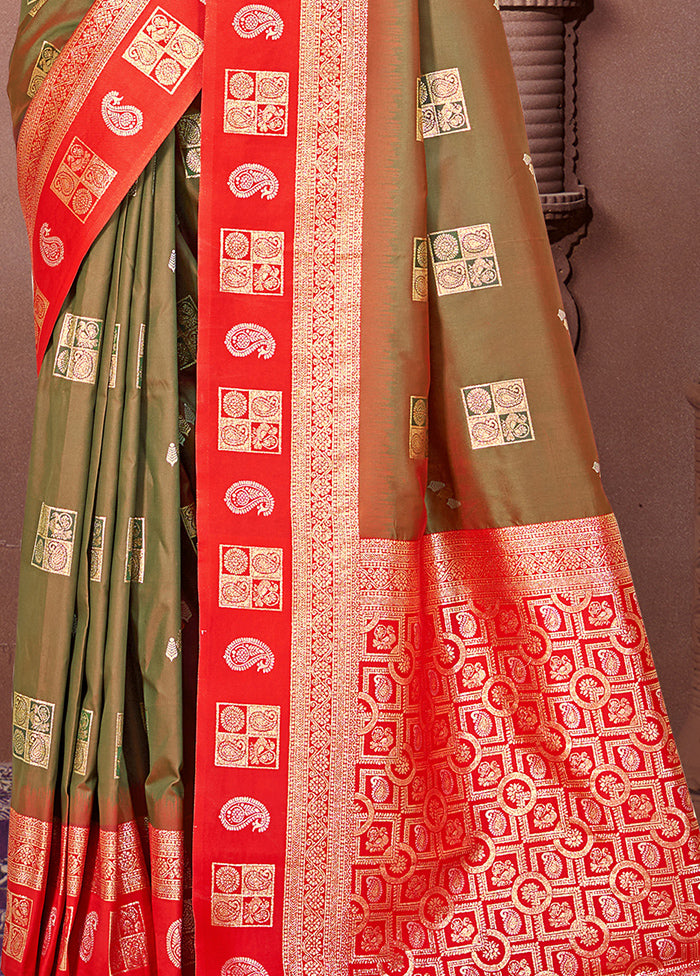 Green Dupion Silk Saree With Blouse Piece Discount Big Discount