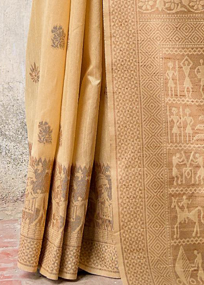 Beige Spun Silk Saree With Blouse Piece Release Dates