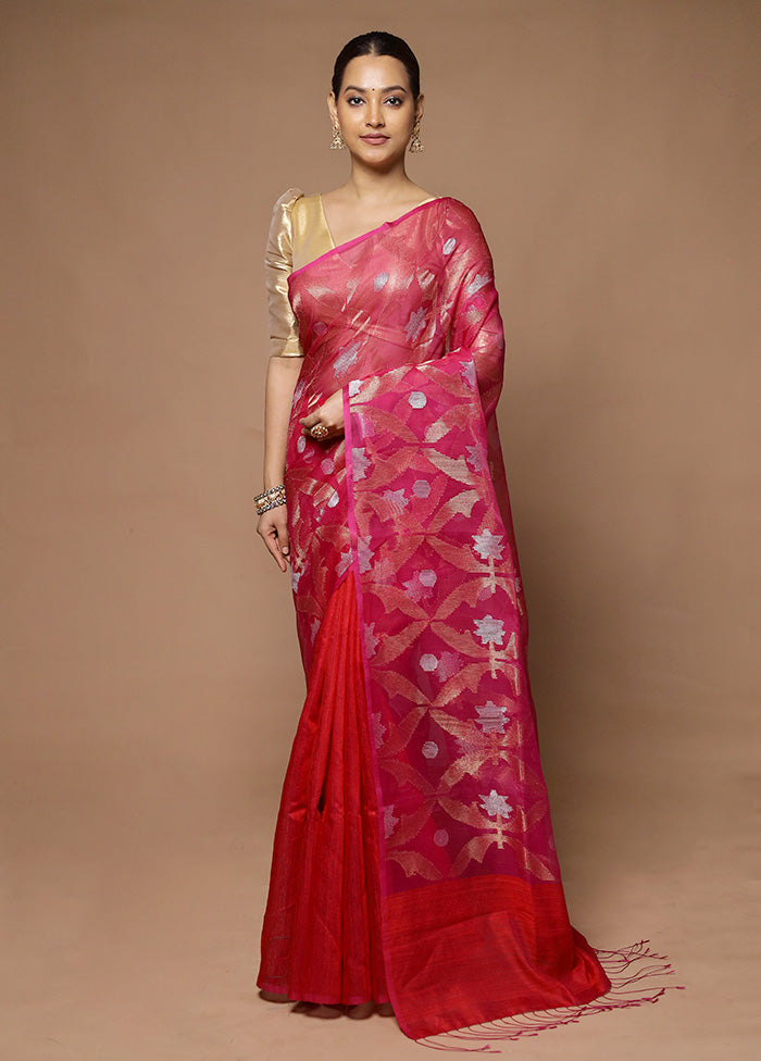 Pink Handloom Matka Pure Silk Saree With Blouse Piece Buy Cheap How Much