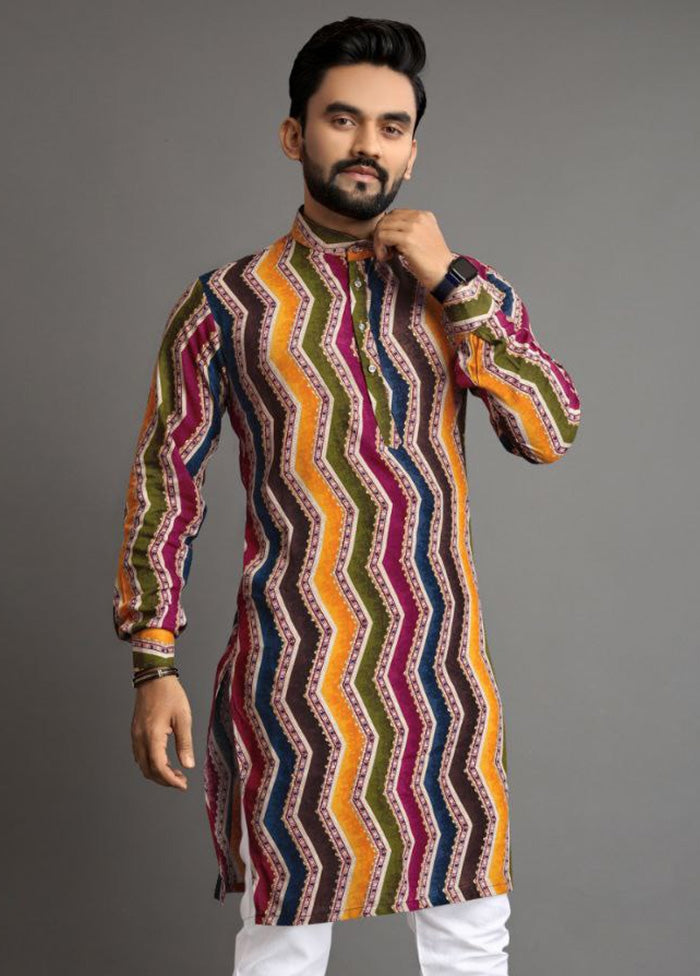 Multicolor Cotton Kurta And Pajama Set Newest Cheap Pice