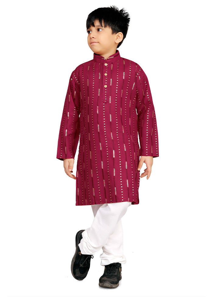 Maroon Cotton Silk Kurta Pajama Set Outlet Best Seller