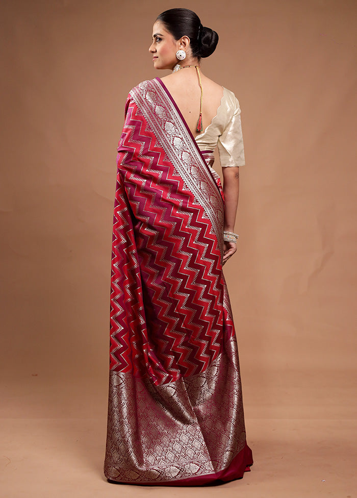 Pink Katan Silk Saree With Blouse Piece Cheapest Pice Online