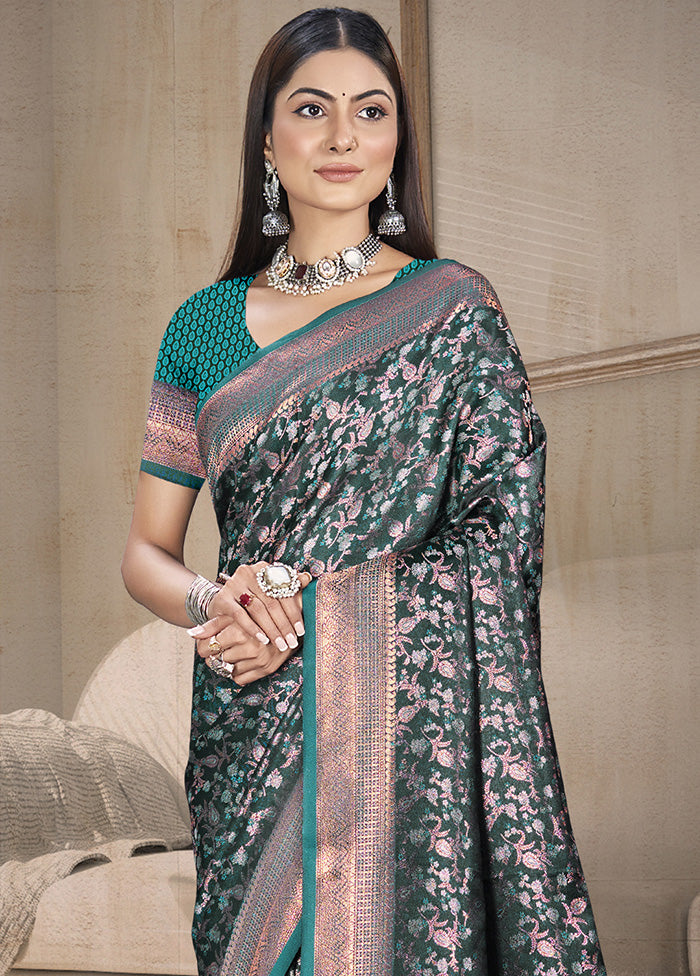 Sea Green Spun Silk Saree With Blouse Piece Cheap Wiki