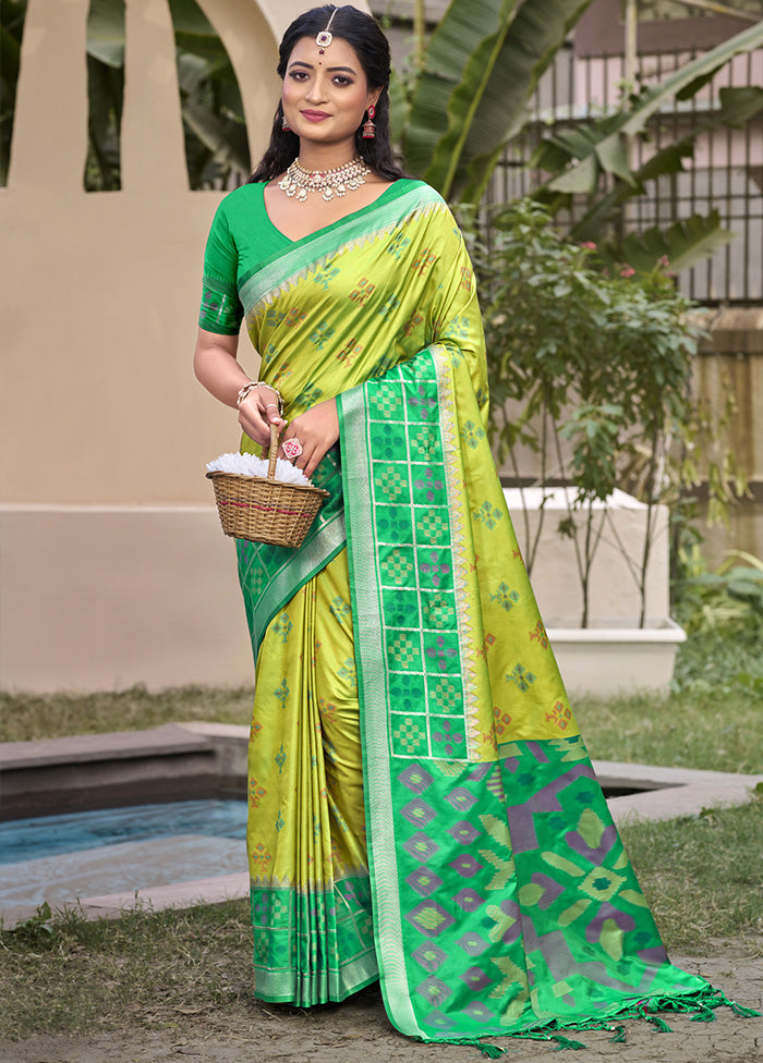 Light Green Spun Silk Saree With Blouse Piece Discount Countdown Package