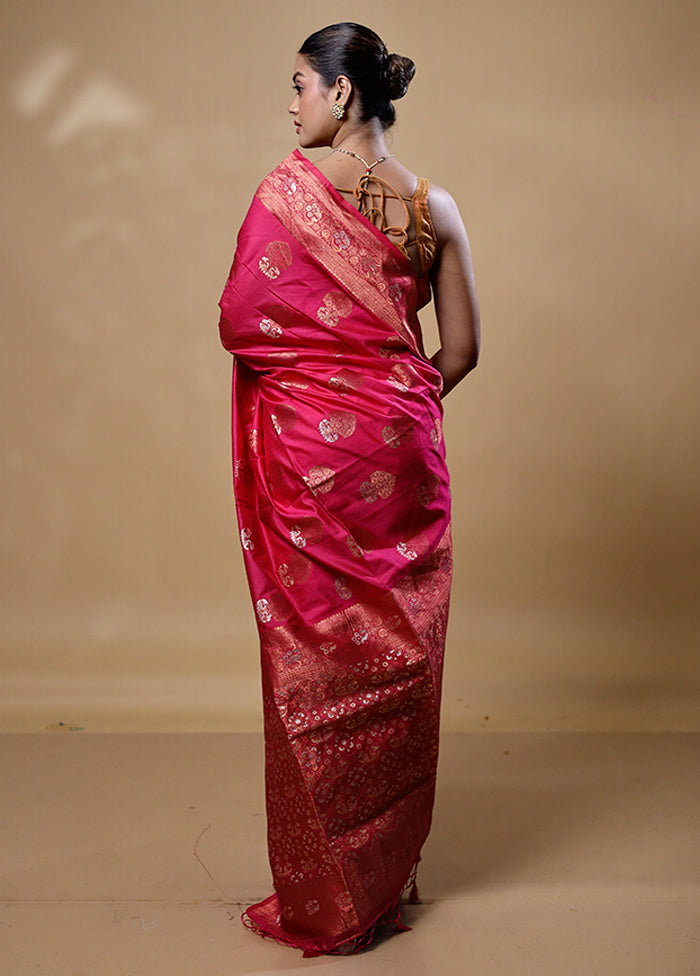 Pink Dupion Silk Saree With Blouse Piece Amazon Cheap Pice