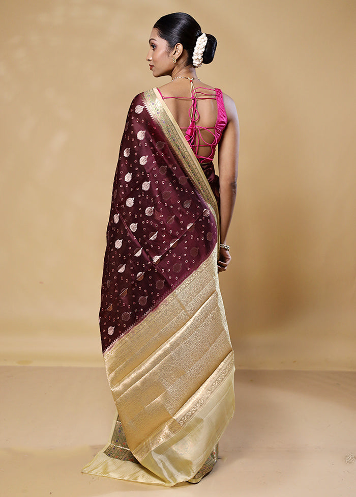 Maroon Handloom Dupion Pure Silk Saree With Blouse Piece Manchester Great Sale Cheap Online