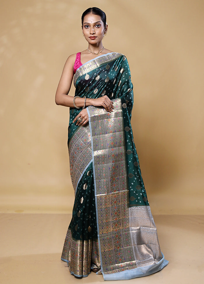 Green Handloom Dupion Pure Silk Saree With Blouse Piece Cheap Visa Payment