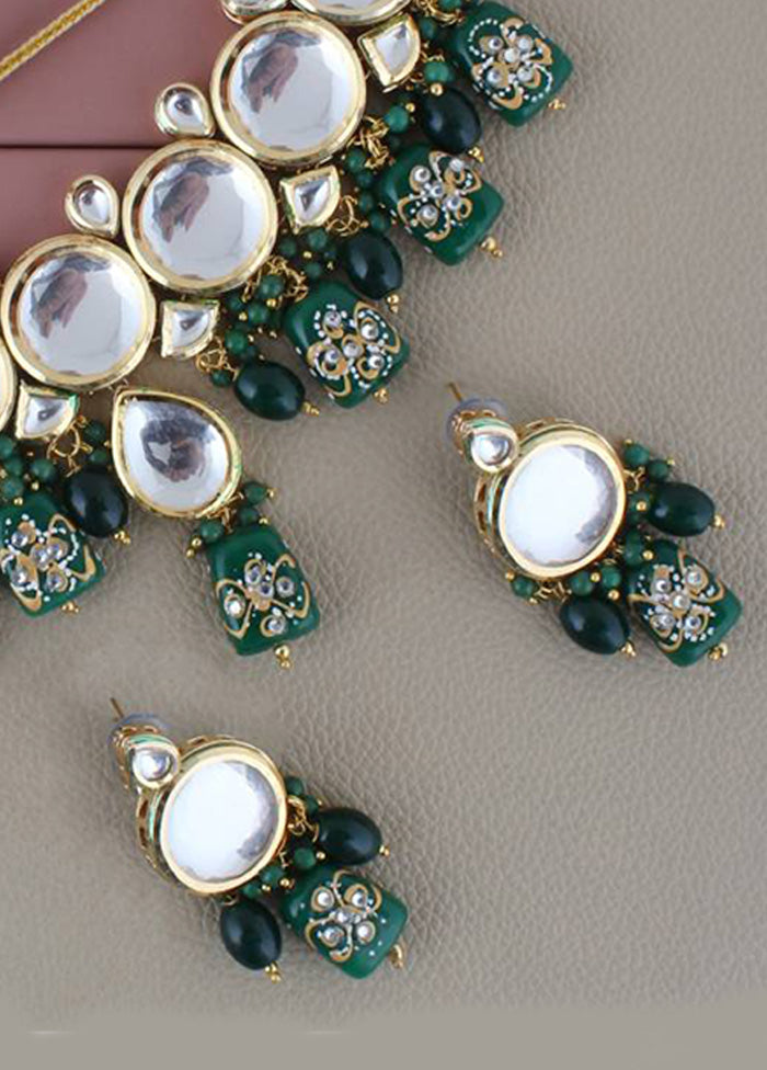 Green Alloy Jewellery Set Big Discount Online