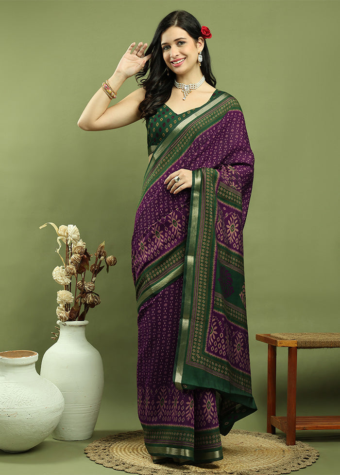 Purple Dupion Silk Saree With Blouse Piece Hot Sale Online