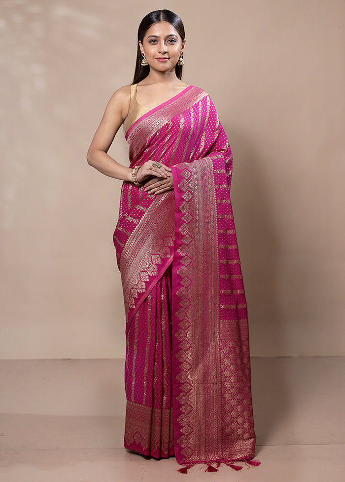 Pink Dupion Silk Saree With Blouse Piece Free Shipping Pick A Best