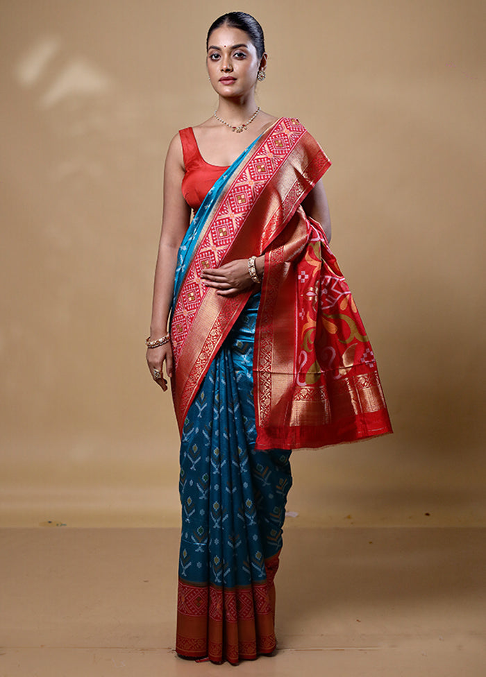 Blue Dupion Silk Saree With Blouse Piece 2025 New Cheap Pice