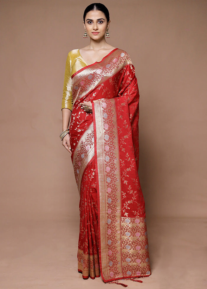 Red Georgette Saree With Blouse Piece Pay With Visa Cheap Online