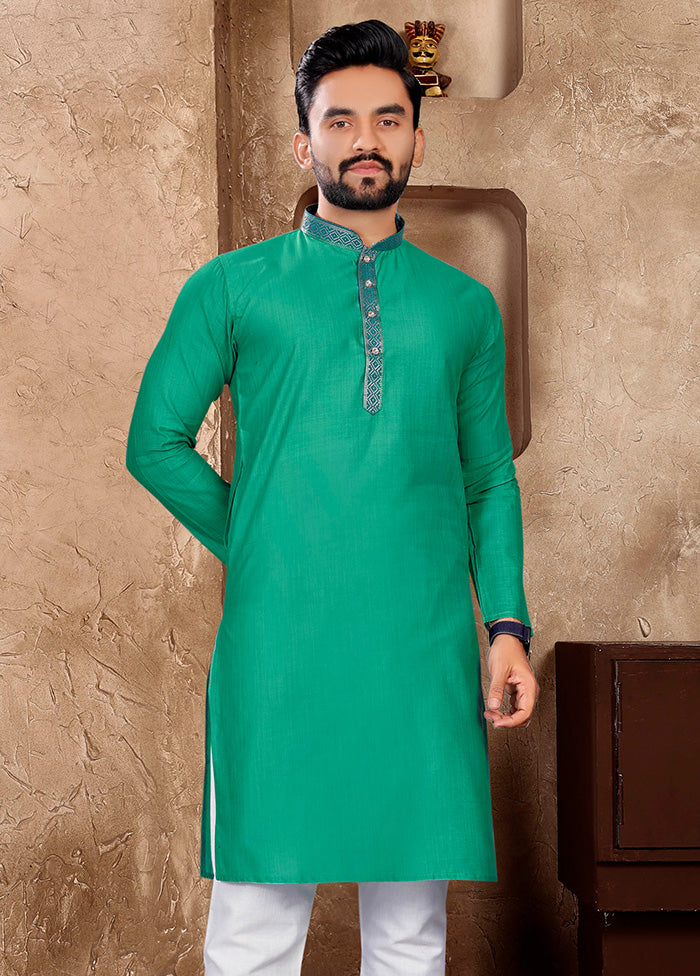 Rama Green Silk Kurta And Pajama Set Cheap Pice Buy Discount