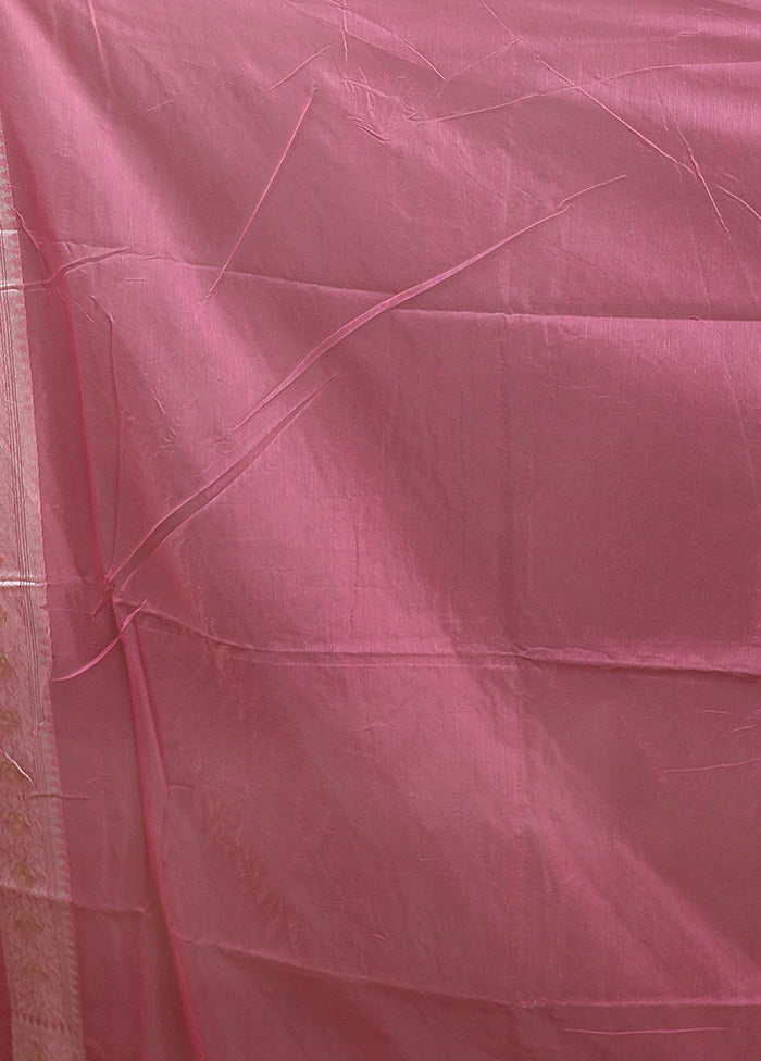 Pink Kora Silk Saree With Blouse Piece Best Place