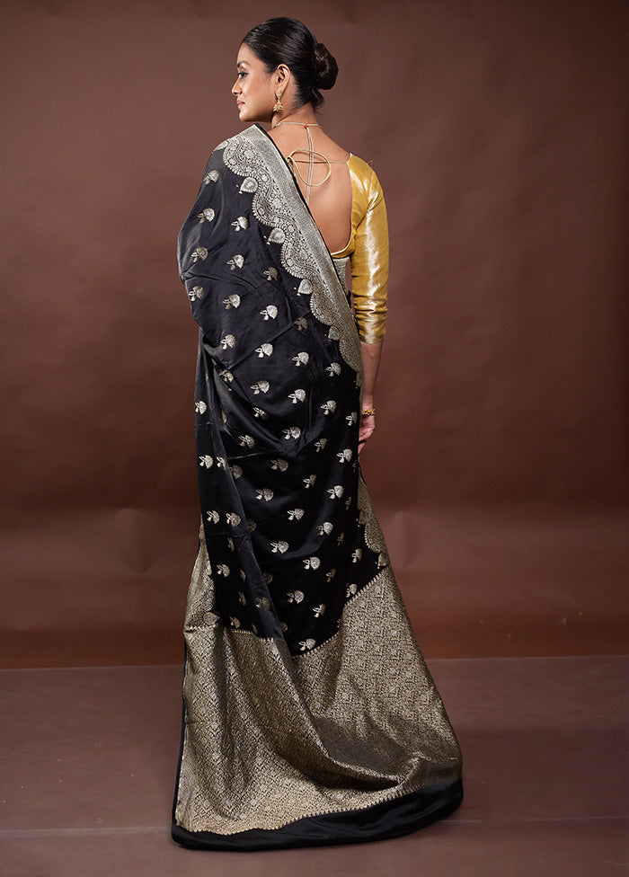 Black Dupion Silk Saree With Blouse Piece Pay With Visa Sale Online