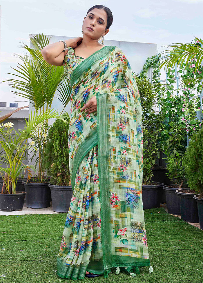 Multicolor Linen Silk Saree With Blouse Piece View Cheap Online