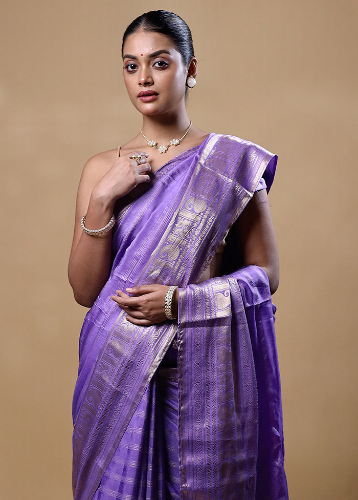 Purple Dupion Silk Saree With Blouse Piece Best Place