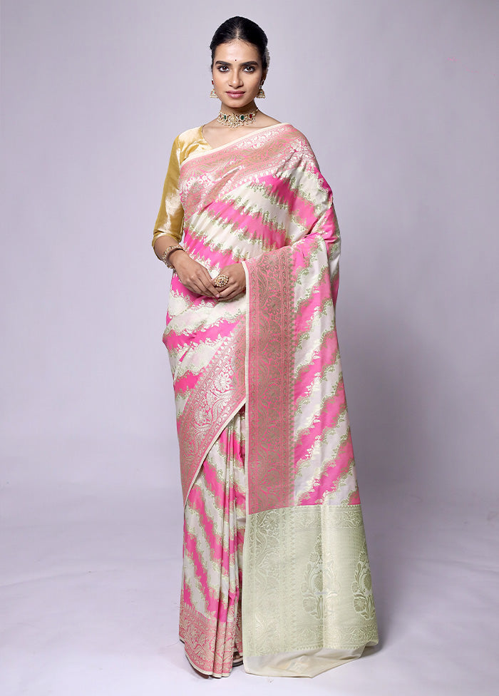 Pink Uppada Silk Saree With Blouse Piece Buy Cheap For Nice