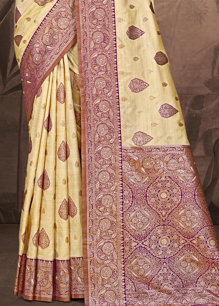 Beige Dupion Silk Saree With Blouse Piece Find Great Cheap Online