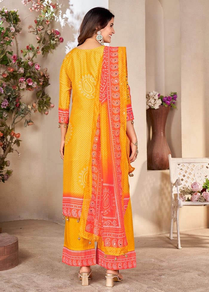 3 Pc Multicolor Readymade Silk Suit Set Get To Buy