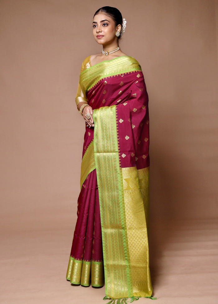 Pink Kanjivaram Silk Saree With Blouse Piece Buy Cheap Pay With Paypal